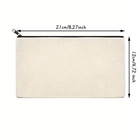 NEW SMALL CANVAS ZIPPER POUCH, COSMETIC BAG, MERRY CHRISTMAS & HAPPY NEW YEAR - Picture 5 of 6